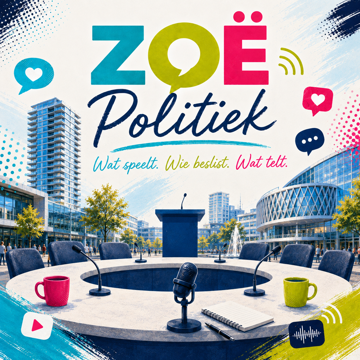 Artwork voor ZOË Politiek met de onderregel Wat speelt. Wie beslist. Wat telt.